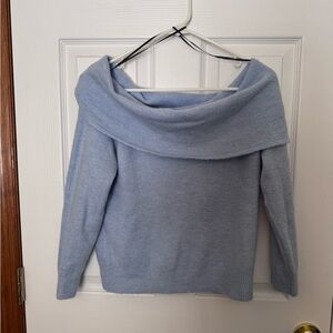 H&M Soft Blue Off-Shoulder Sweater